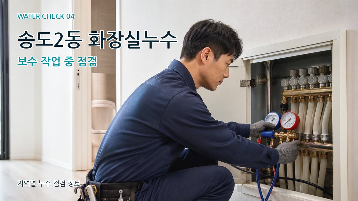 송도2동 화장실누수 보수 작업 중 점검