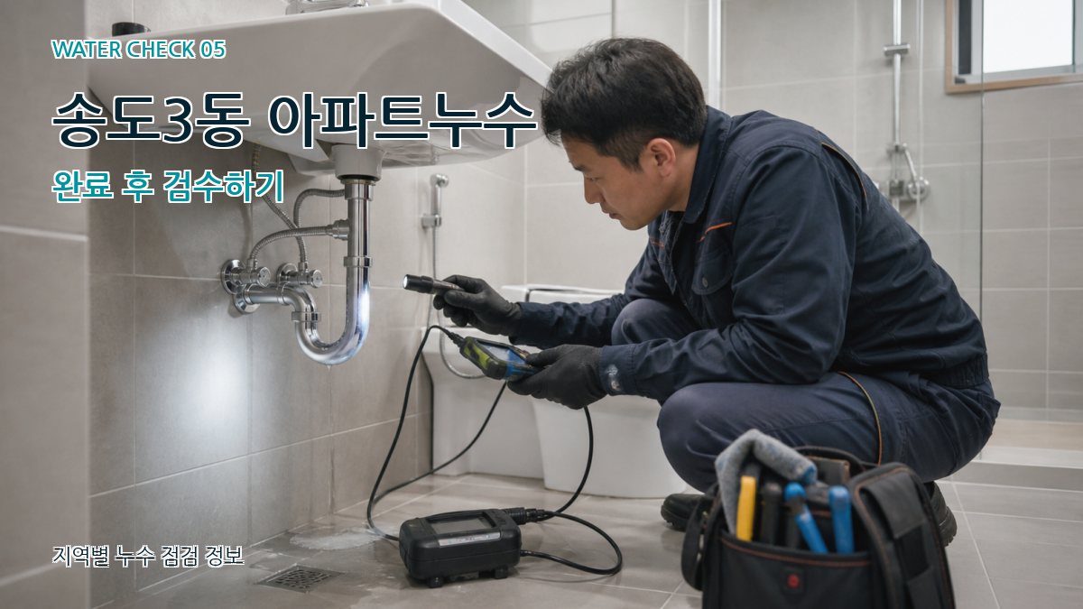 송도3동 아파트누수 완료 후 검수하기