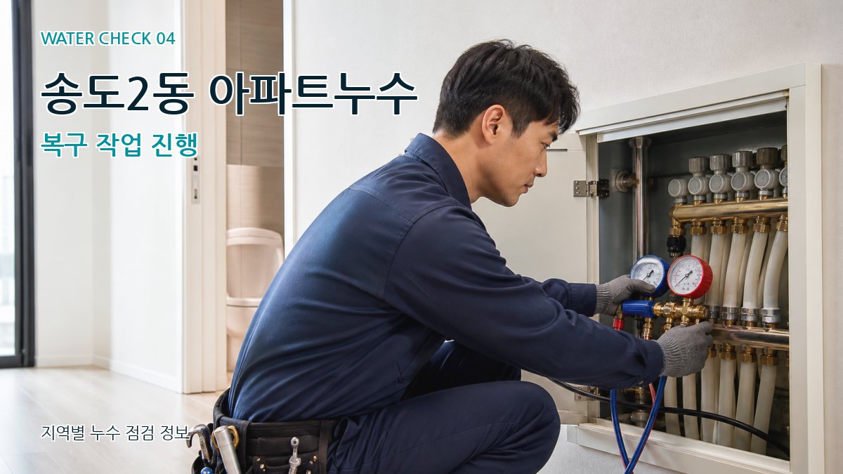 송도2동 아파트누수 복구 작업 진행
