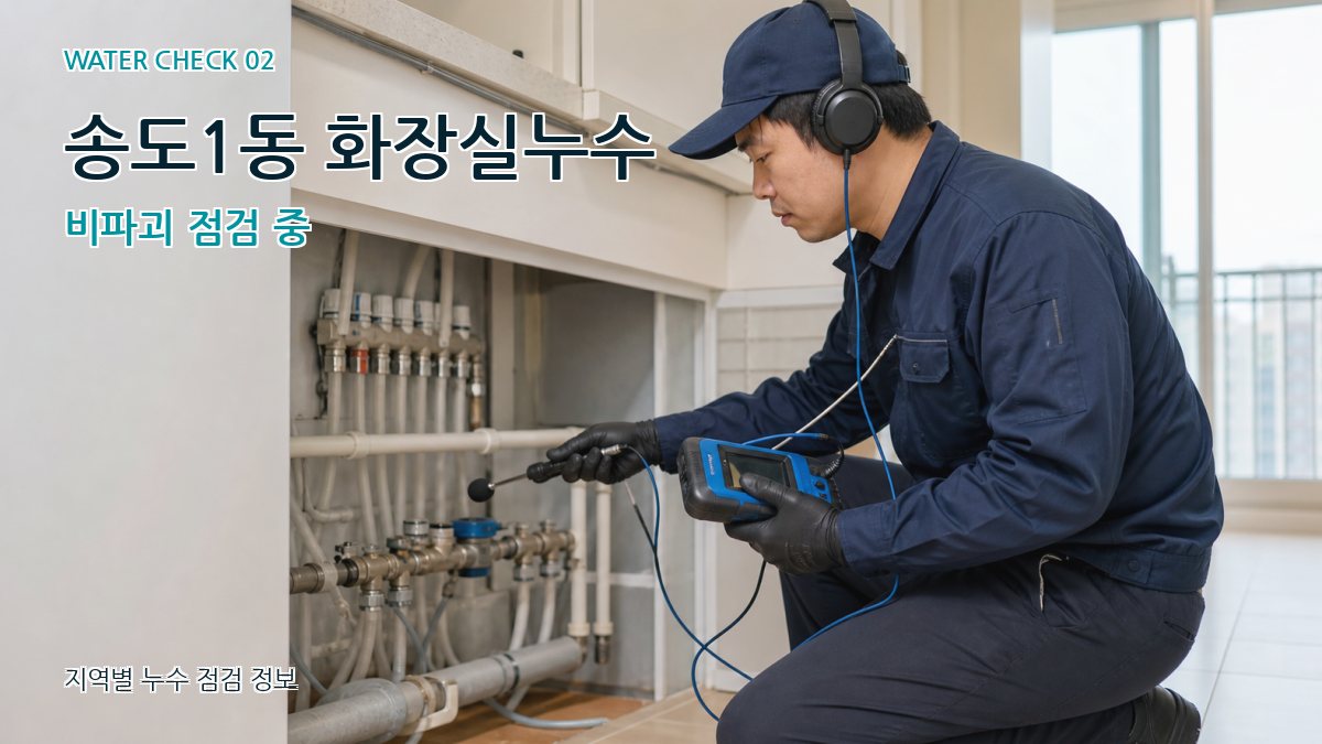 송도1동 화장실누수 누수탐지 이미지
