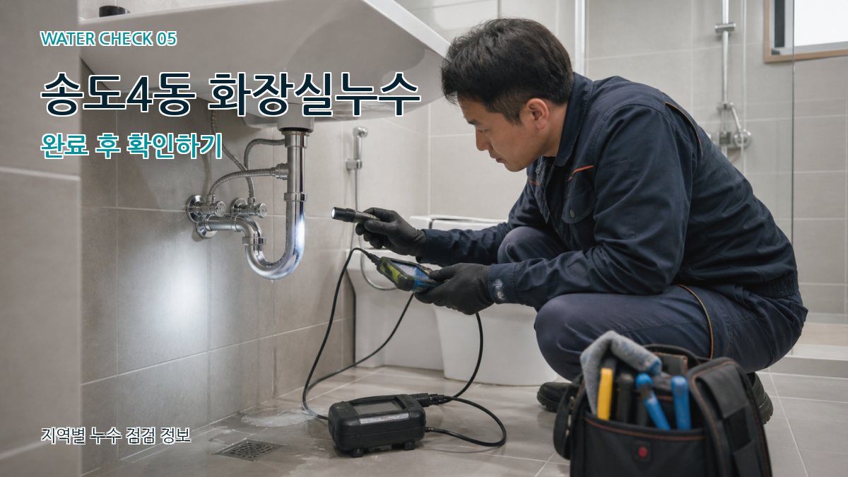 송도4동 화장실누수 완료 후 확인하기