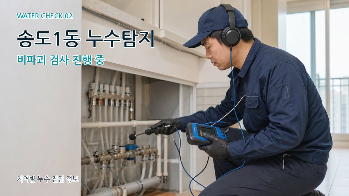 송도1동 누수탐지 비파괴 검사 진행 중