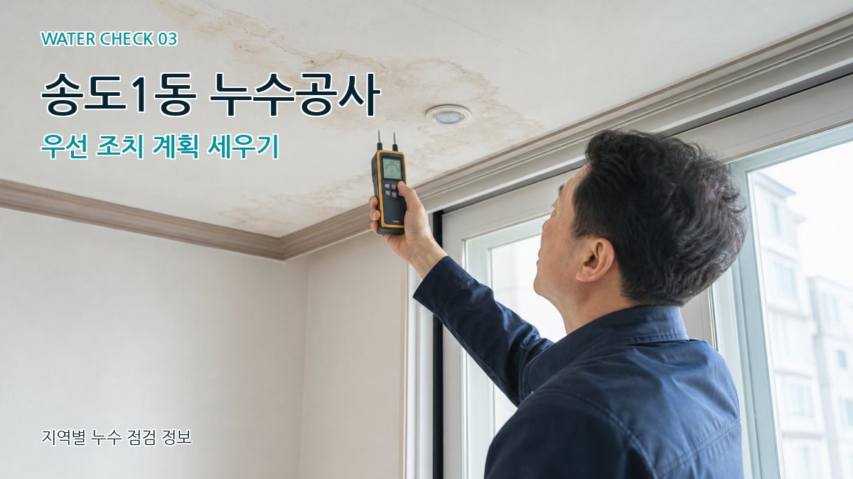 송도1동 천장누수 누수탐지 이미지