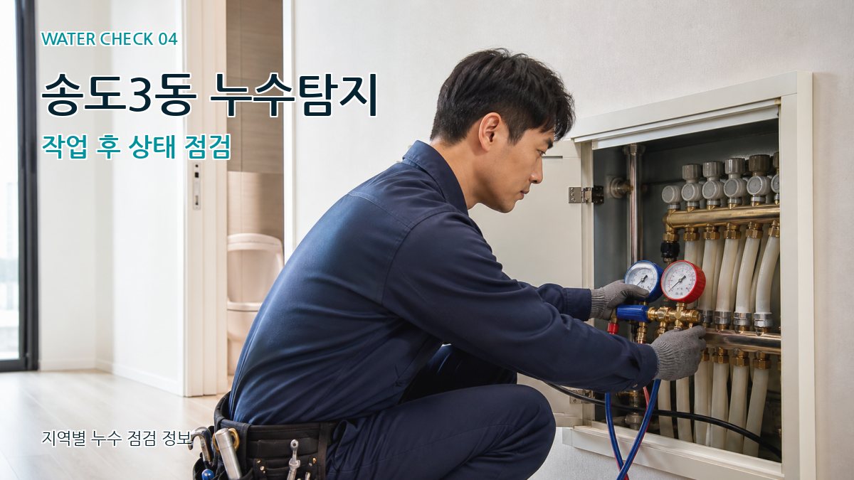 송도3동 누수탐지 작업 후 상태 점검