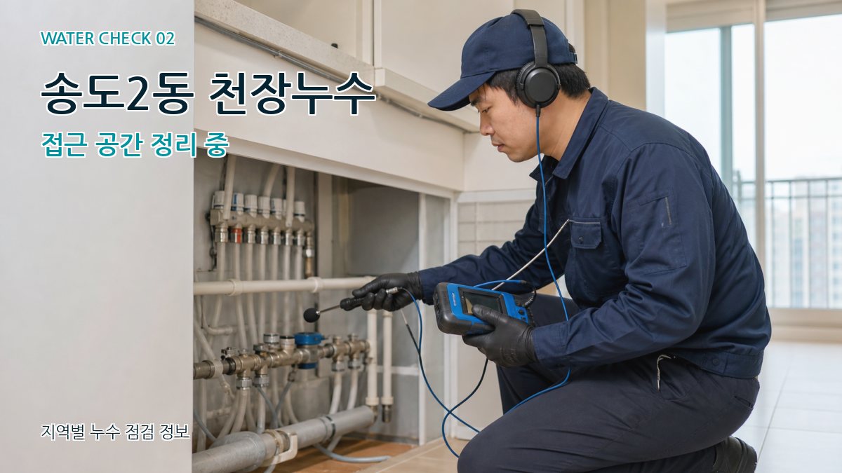 송도2동 천장누수 접근 공간 정리 중