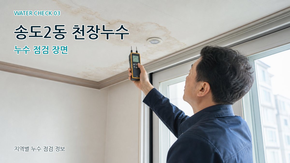 송도2동 천장누수 누수 점검 장면