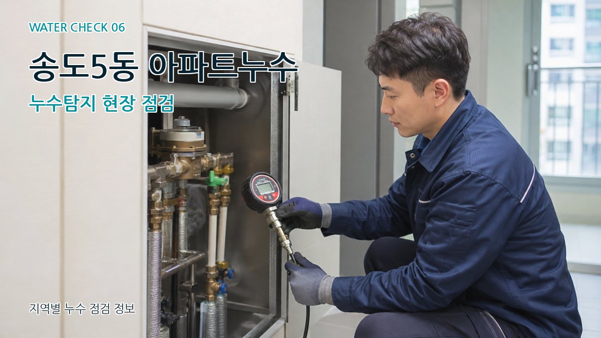 송도5동 아파트누수 누수탐지 현장 점검