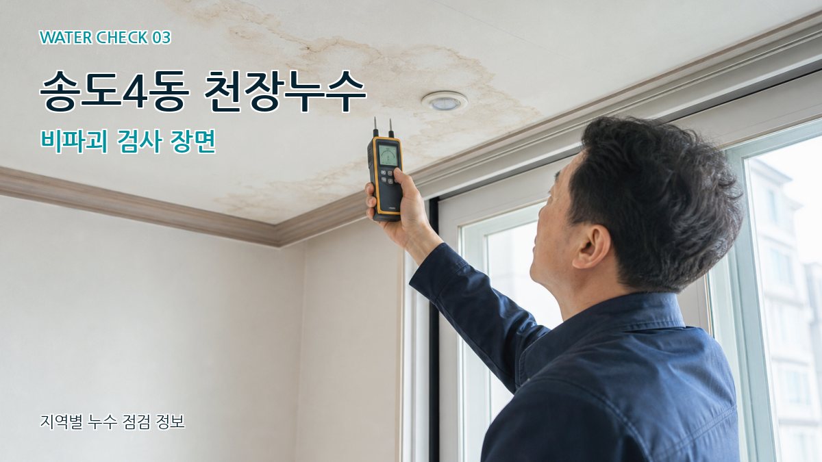 송도4동 천장누수 비파괴 검사 장면