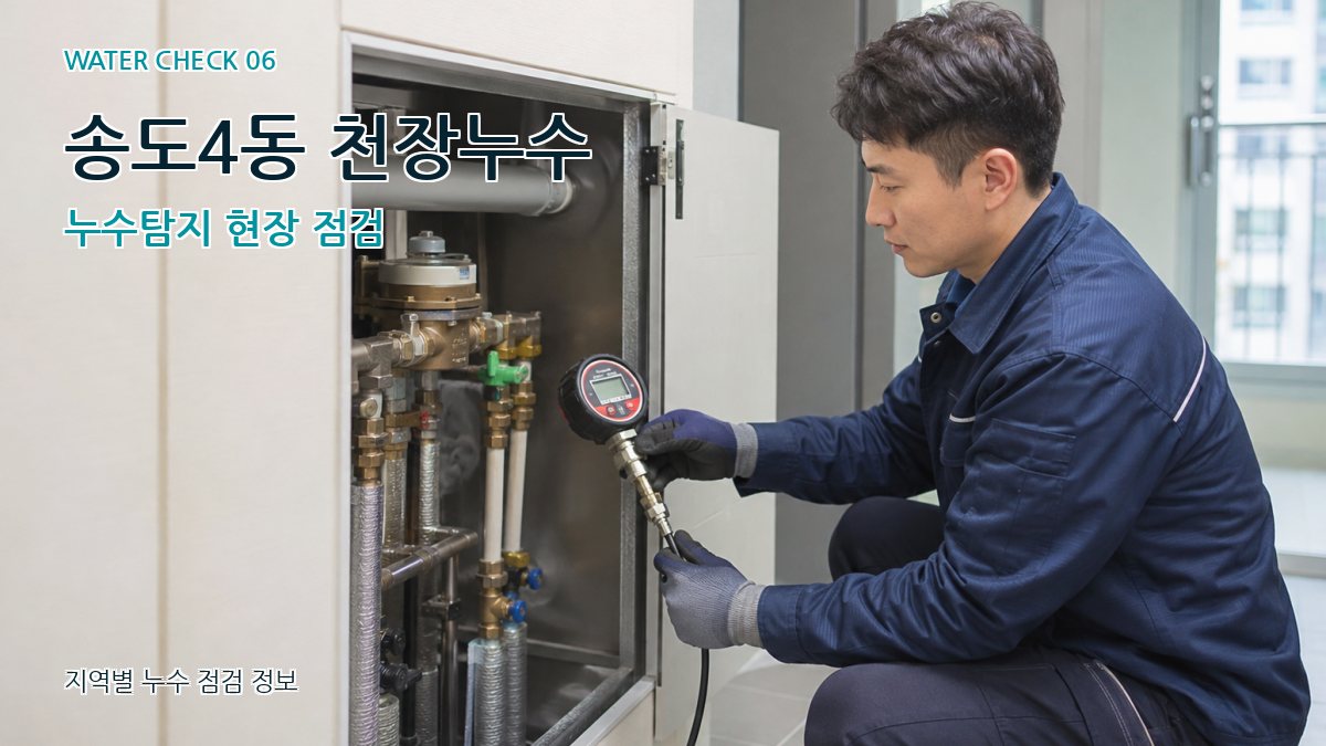송도4동 천장누수 누수탐지 현장 점검