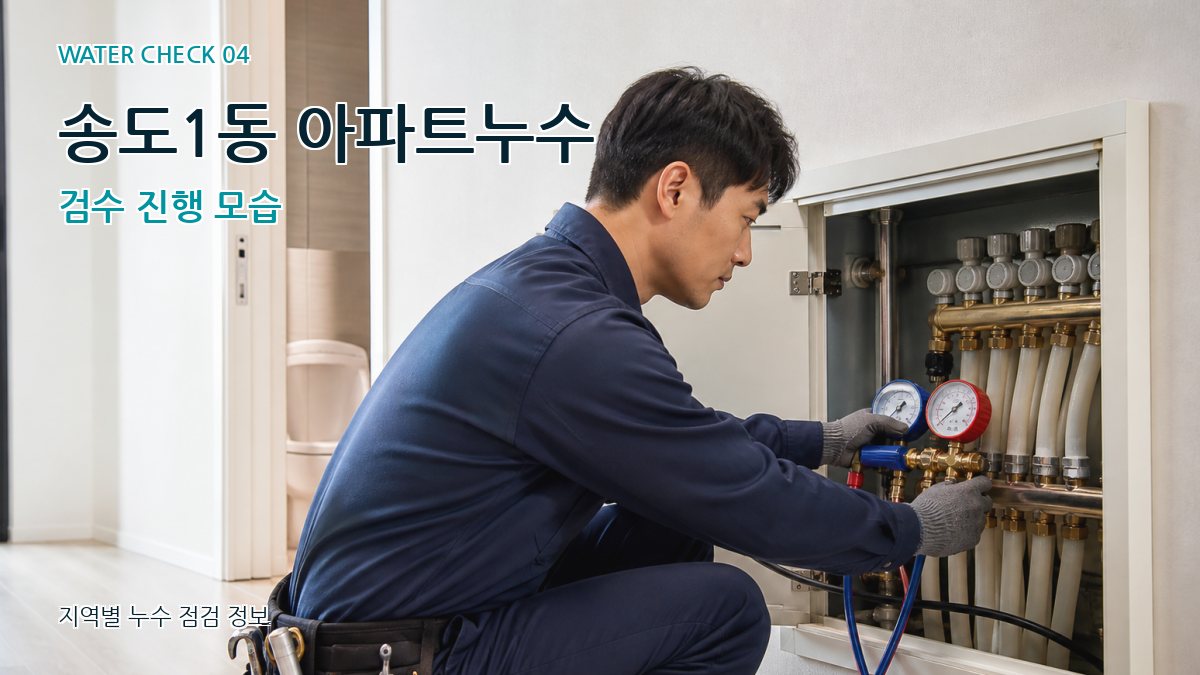 송도1동 아파트누수 검수 진행 모습