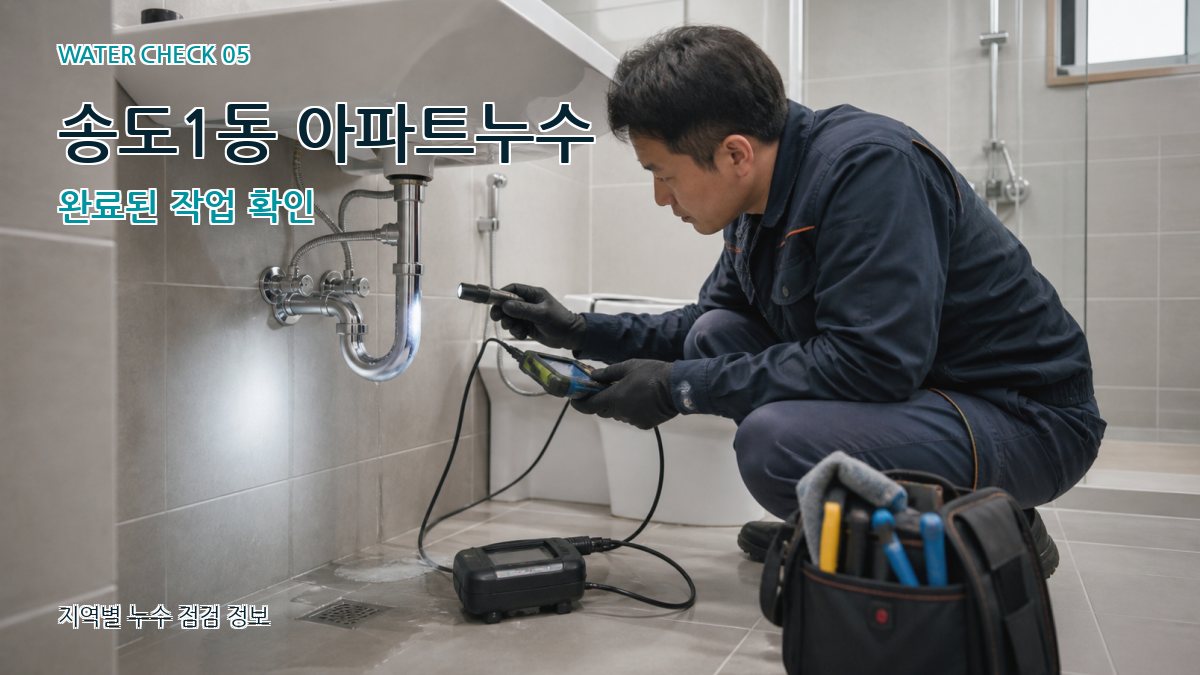 송도1동 아파트누수 완료된 작업 확인